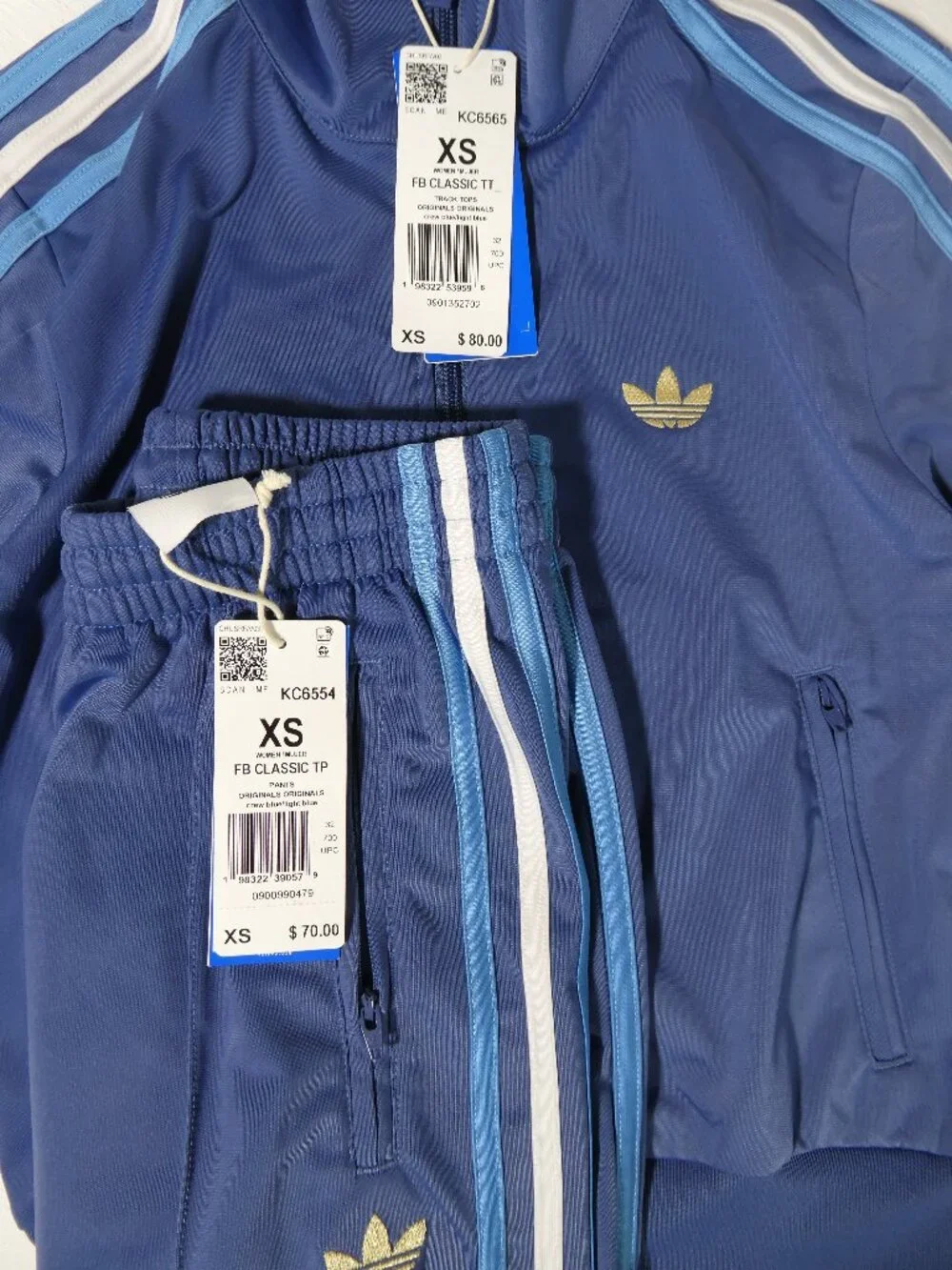 Adidas Womens Two Piece Track Suit Set Jacket KC6565 Pants KC6554 Size XS
